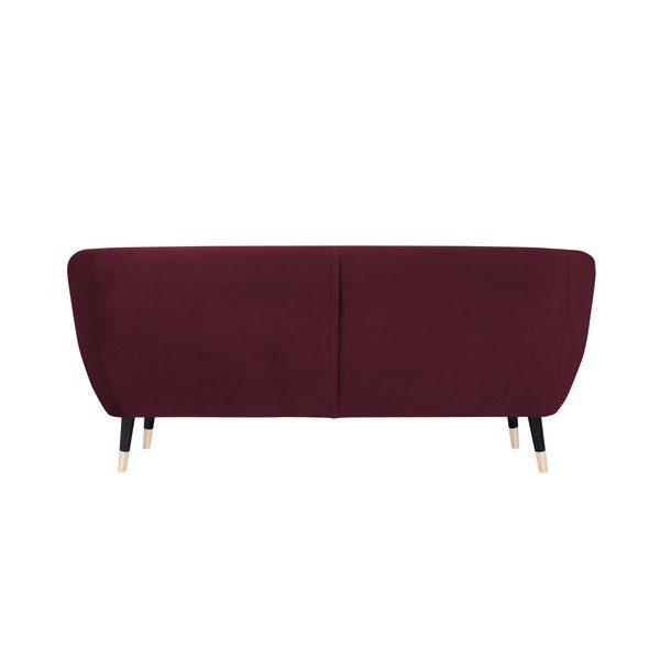 Divano rosso vino con gambe nere Amelie, 188 cm - Mazzini Sofas-image-4