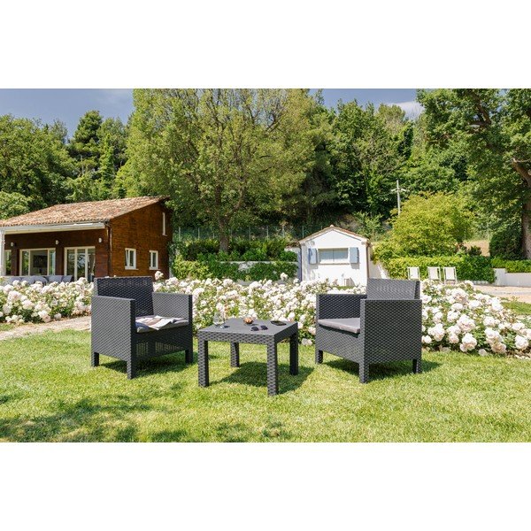 Set da giardino in plastica grigio scuro per 2 persone Penelope - Toomax-image-1