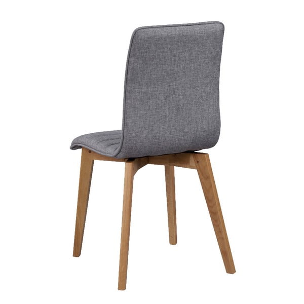 Sedia da pranzo grigia con gambe marroni Grace - Rowico-image-4