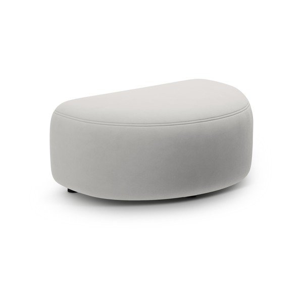 Poggiapiedi grigio chiaro con rivestimento in velluto Kate – Micadoni 