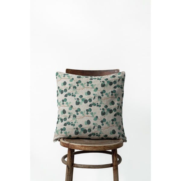 Federa di lino naturale, 50 x 50 cm Eucalyptus - Linen Tales-image-1