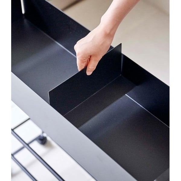 Scarpiera da bambini in metallo nero 74,5x74,5x22 cm Tower - YAMAZAKI-image-1