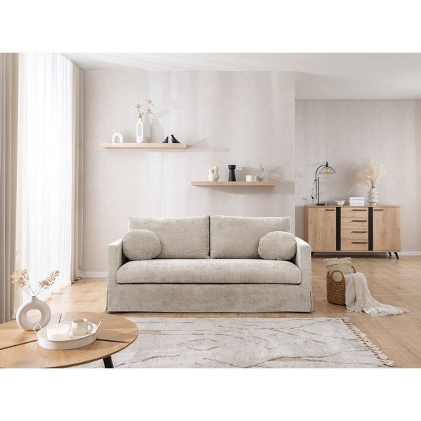 Divano beige 195 cm Paphos – Ropez-image-4