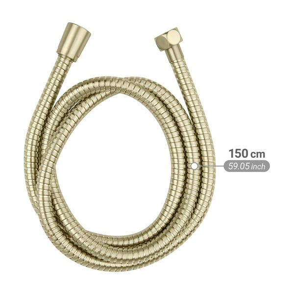 Tubo doccia oro opaco in acciaio inox 150 cm Brass – Wenko-image-4