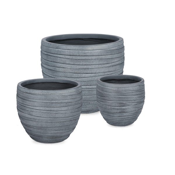 Set di vasi per fiori 3 pz ø 46 cm Strips – Bizzotto