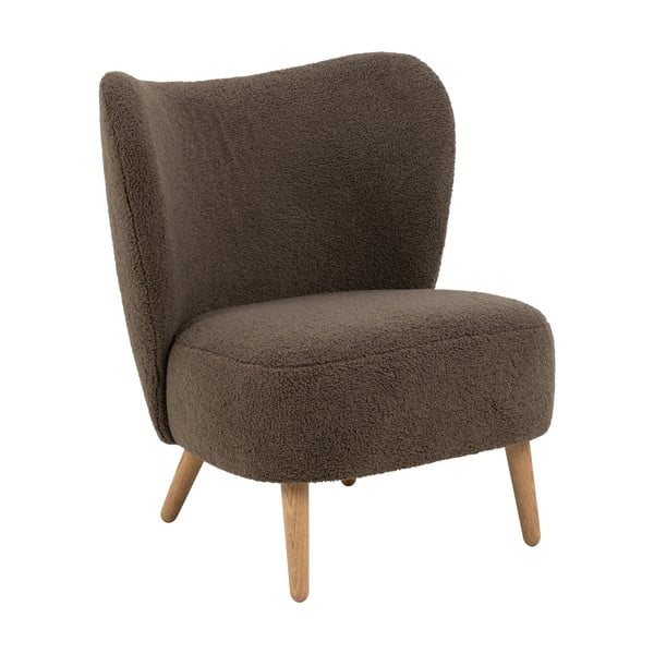 Poltrona marrone in tessuto bouclé Elmont - Actona
