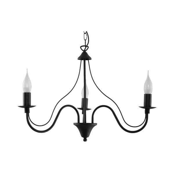 Lampadario nero in metallo ø 60 cm Fiorano – Sollux