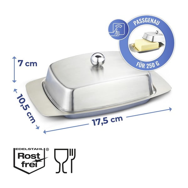 Burriera in acciaio inox in argento lucido - Maximex-image-3