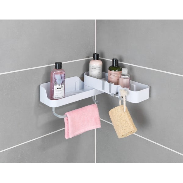 Mensola angolare bianca autoportante per bagno - Maximex-image-3