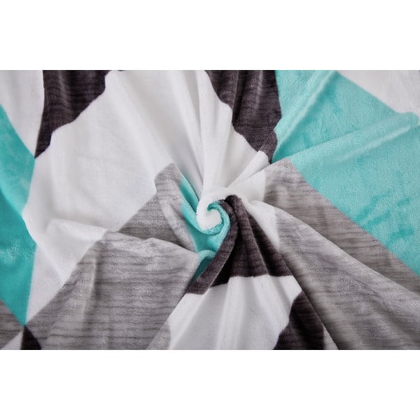 Biancheria da letto grigia/turchese in micropile per letto singolo 140x200 cm Abstract  – My House-image-1