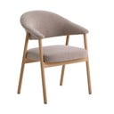 Set di sedie da pranzo beige in rovere massiccio con braccioli 2 pz Elk – Unique Furniture