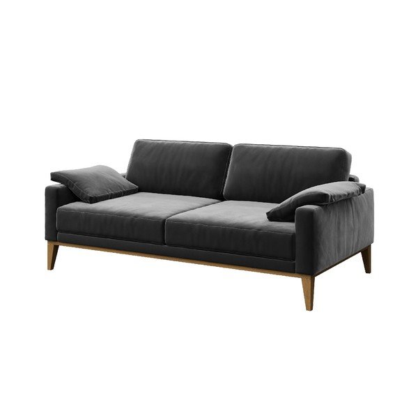 Divano in velluto grigio scuro , 173 cm Musso - MESONICA-image-2