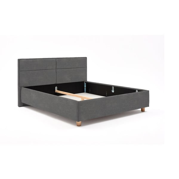 Letto matrimoniale grigio chiaro con contenitore , 160 x 200 cm Grace - ProSpánek-image-2