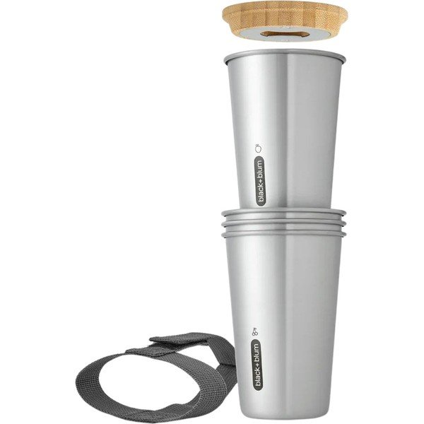 Tazza da viaggio argentata in acciaio inox 500 ml – Black + Blum-image-3