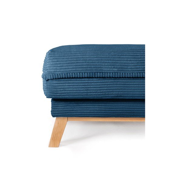 Poggiapiedi blu con rivestimento in velluto a coste Tori – Bonami Selection-image-3