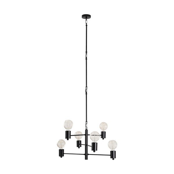 Apparecchio a sospensione nero per 6 lampadine Hexa Long - Opviq lights