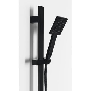 Set per doccia in acciaio inox in nero opaco con doccetta e supporto scorrevole 70 cm – Sapho