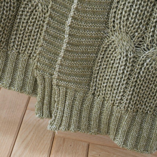 Coperta verde a maglia 130x170 cm Chunky Marl Knit - Catherine Lansfield-image-2