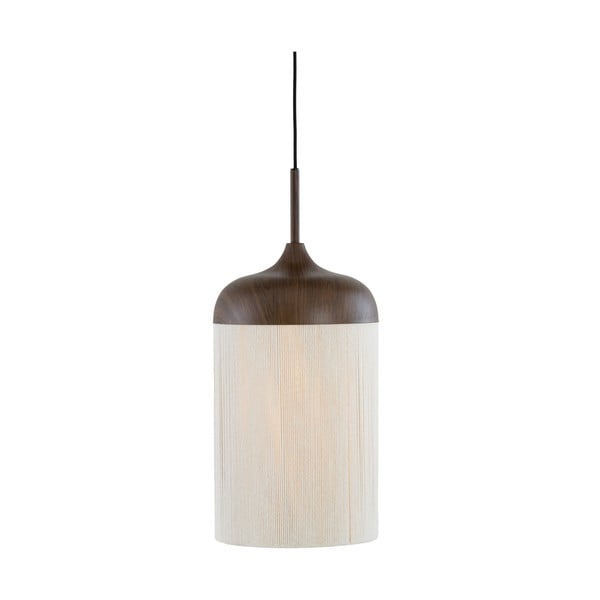 Lampadario marrone scuro con paralume in tessuto ø 27,5 cm Dania - Light & Living