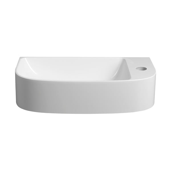 Lavabo bianco in composito minerale 44x22 cm Alga – Sapho-image-2