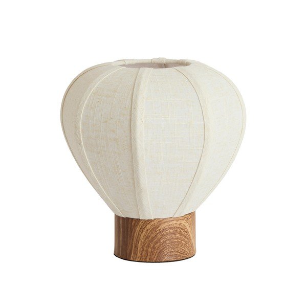 Lampada da tavolo color crema in metallo con paralume in tessuto (altezza totale 23,5 cm) Kyzo – Light & Living