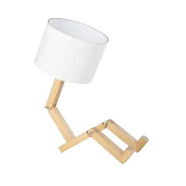 Lampada da tavolo in legno massiccio color crema (altezza 46 cm) WoodenMan - Squid Lighting