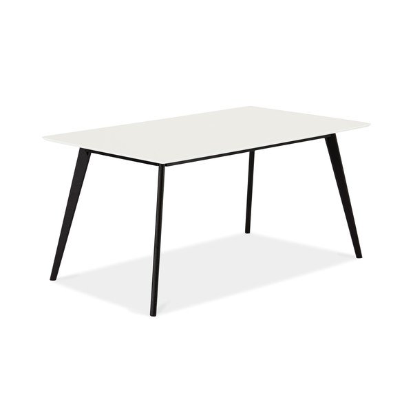 Tavolo da pranzo bianco con gambe nere Life, 160 x 90 cm - Furnhouse-image-1