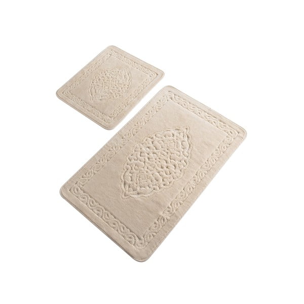 Tappeti da bagno beige in set da 2 100x60 cm Elite - Foutastic