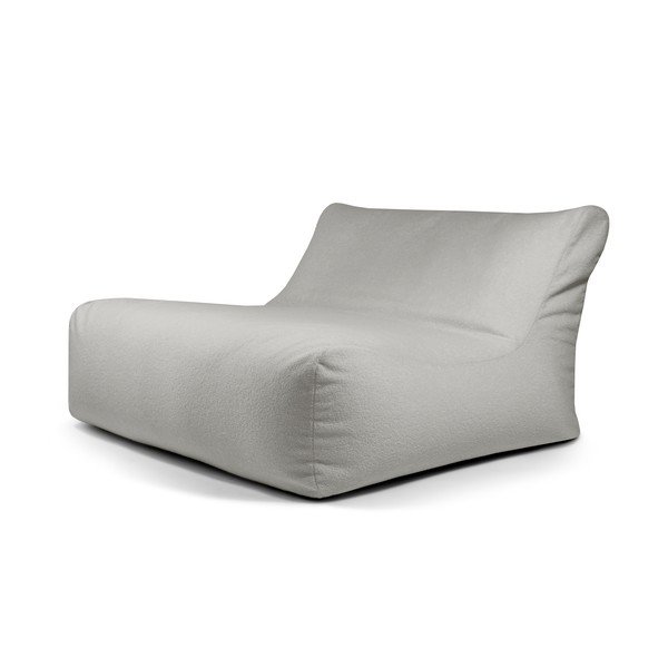 Puof a sacco grigio chiaro con rivestimento in bouclé Sofa Lounge – SLOWDOWN