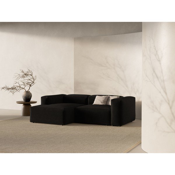 Divano angolare nero (con penisola a sinistra/con chaise lounge) Bergamo – Cosmopolitan Design-image-1