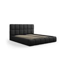 Letto matrimoniale imbottito nero con contenitore con griglia 180x200 cm Bellis - Micadoni Home
