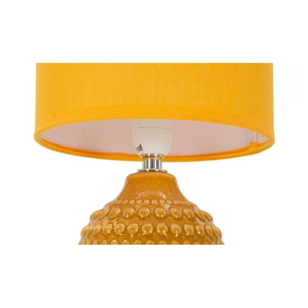Lampada da tavolo color senape in ceramica con paralume in tessuto (altezza totale 30,5 cm) Points – Mauro Ferretti-image-4