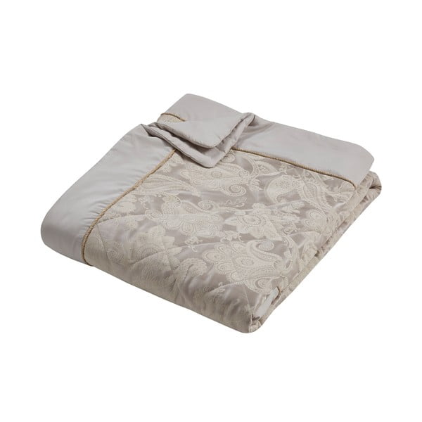Copriletto beige in jacquard con rivestimento trapuntato 240x260 cm Opulent Jacquard – Catherine Lansfield