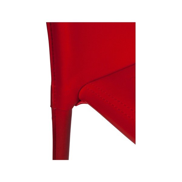 Sedia da pranzo rossa con rivestimento in ecopelle Faux - Evergreen House-image-1
