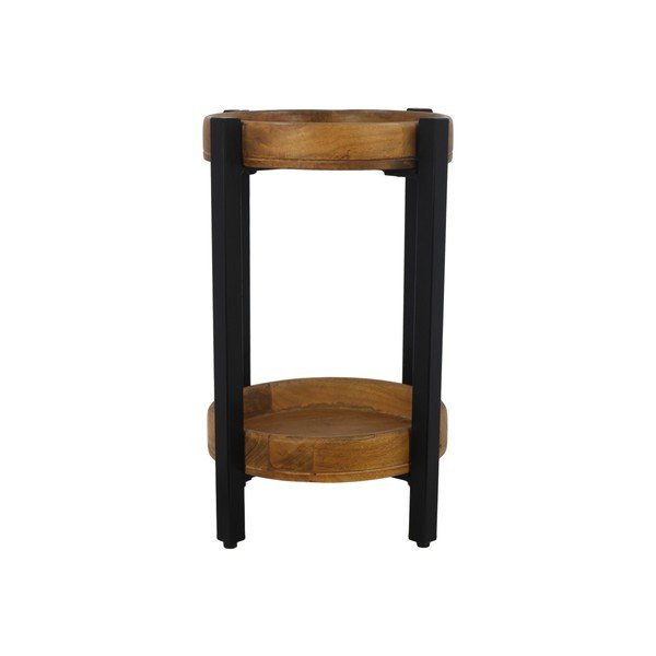 Tavolino in legno di mango grezzo collezione HSM Ediash, Ø 35 cm - HSM collection-image-2