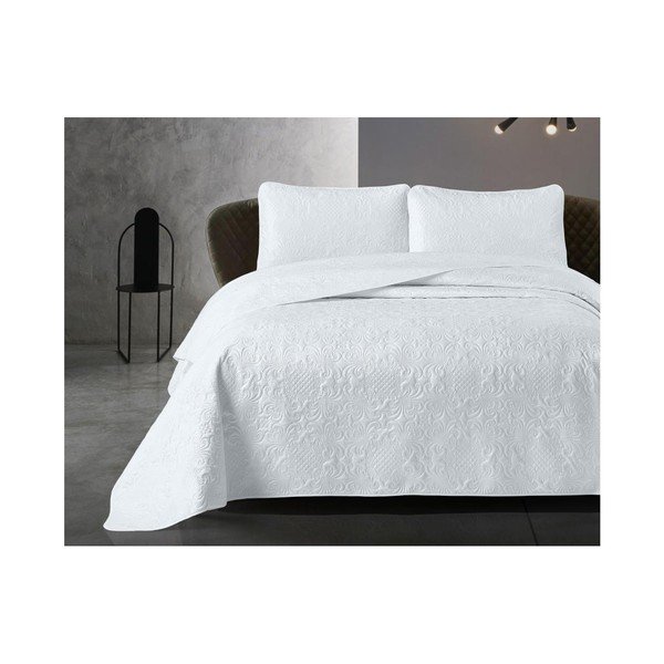 Copriletto bianco in microfibra con due federe Velvet Clara, 250 x 260 cm - Dreamhouse