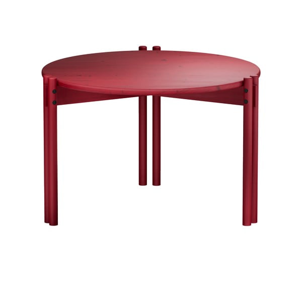 Tavolino rotondo rosso in legno di pino ø 60 cm Sticks - Karup Design