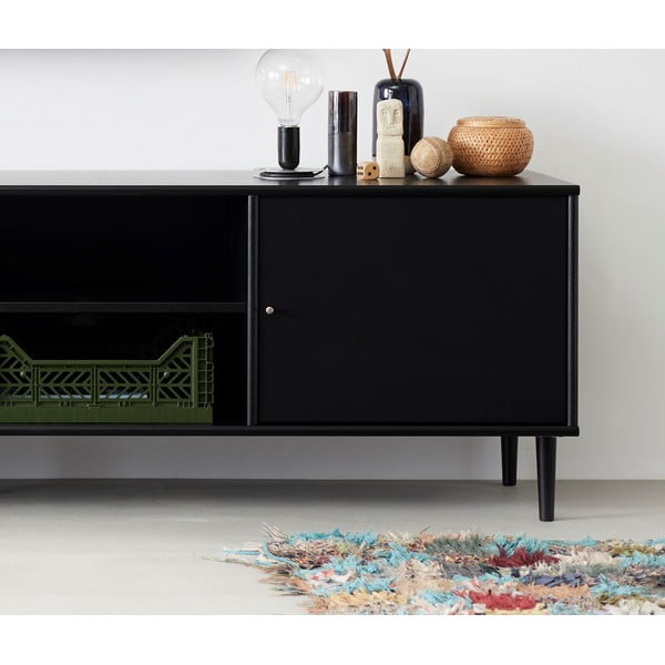 Cassapanca TV nera con gambe in metallo 233 Mistral - Hammel Furniture-image-1