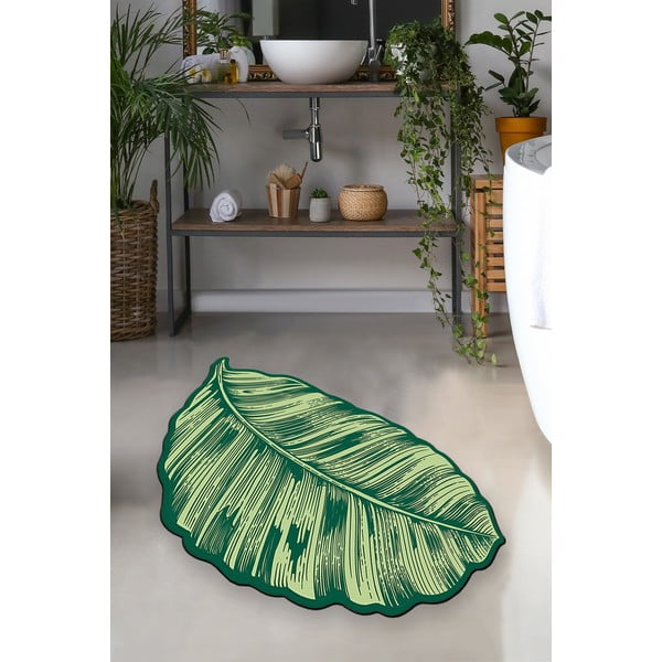 Tappetino da bagno verde 60x100 cm Sheet - Foutastic