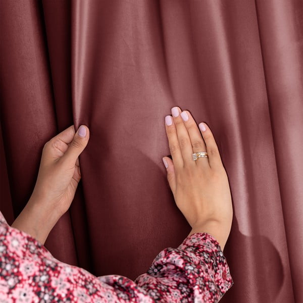 Tenda parzialmente oscurante rosa in velluto 140x245 cm Eyelets – Restilo-image-3