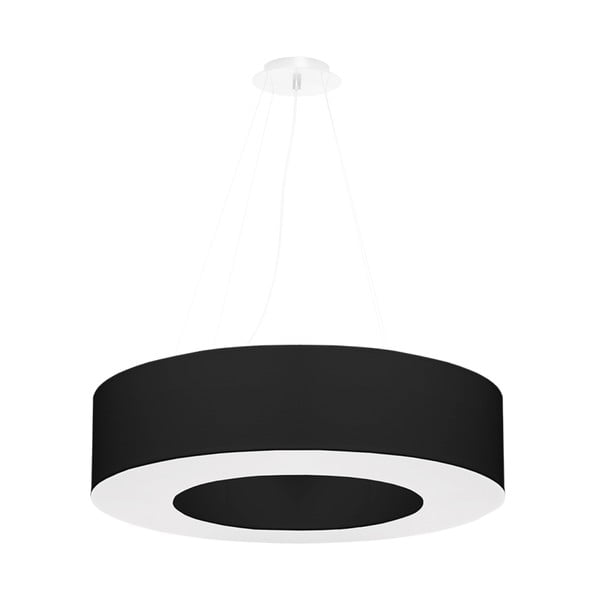Lampada a sospensione nera con paralume in tessuto ø 70 cm Galata - Nice Lamps
