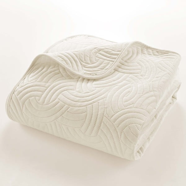 Copriletto in velluto beige 220x240 cm Solange - douceur d'intérieur-image-2