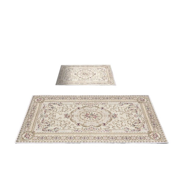 Set di tappetini per il bagno marroni/beige 2 pz 60x100 cm – Foutastic