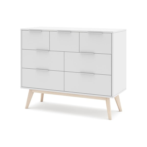 Cassettiera bassa bianca 120x83 cm Campus - Marckeric-image-2