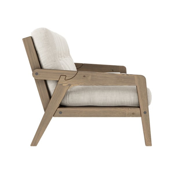 Divano letto in velluto a coste beige 204 cm Grab - Karup Design-image-4