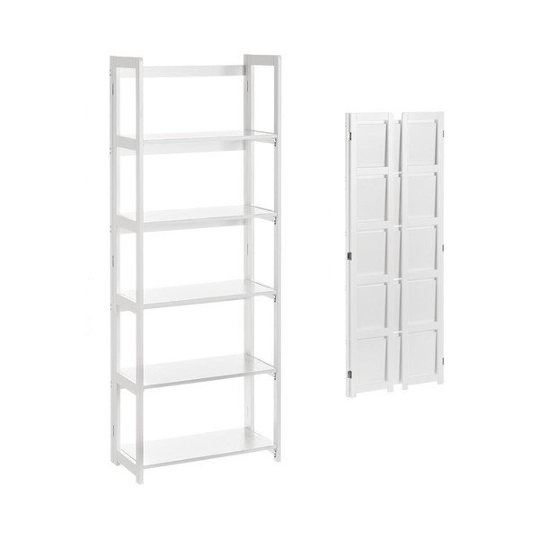 Scaffale pieghevole bianco 56x148 cm - Casa Selección-image-1