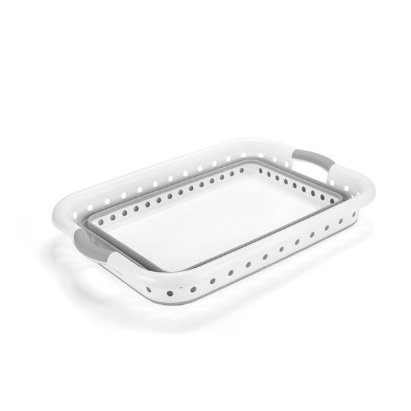 Cesto portabiancheria in plastica bianco-grigio 40 l - Addis-image-2