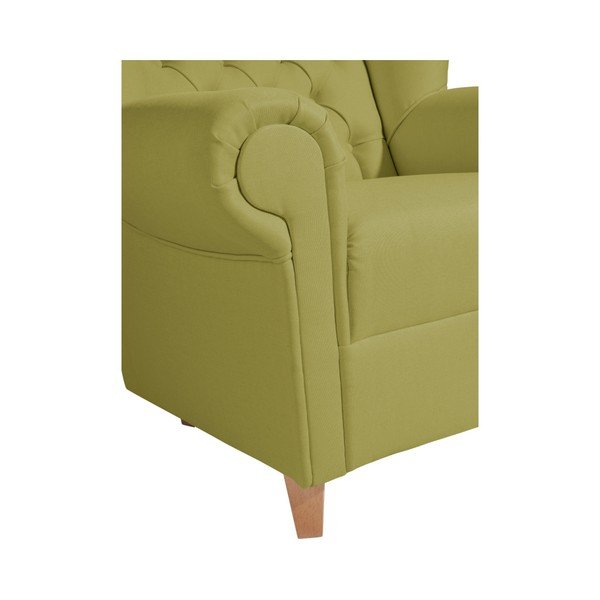 Zelené křeslo ušák z imitace kůže Max Winzer Vary Leather-image-3