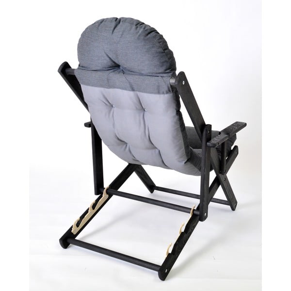 Sdraio da giardino pieghevole in legno grigio scuro Borneo - Rojaplast-image-2