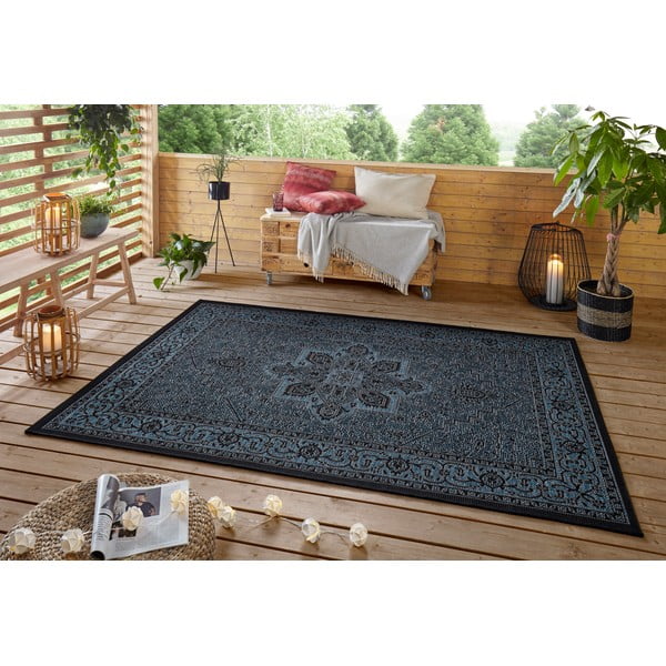 Tappeto da esterno nero e blu , 140 x 200 cm Anjara - NORTHRUGS-image-2
